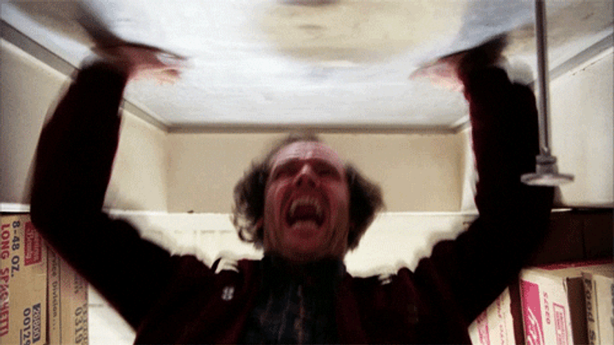 The Shining Jack Punching Door GIF
