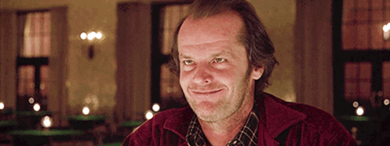 The Shining Jack Torrance Creepy Smile GIF