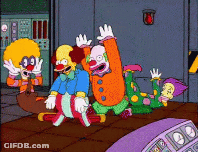 The Simpson Clown Show Strong Flame GIF