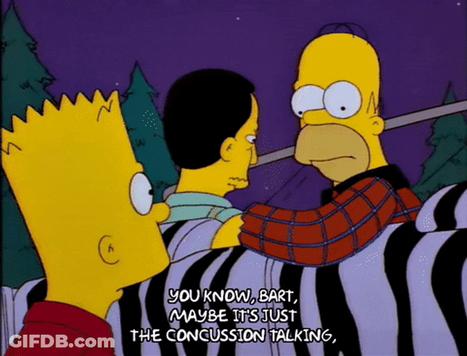 The Simpson Concussion Talking GIF