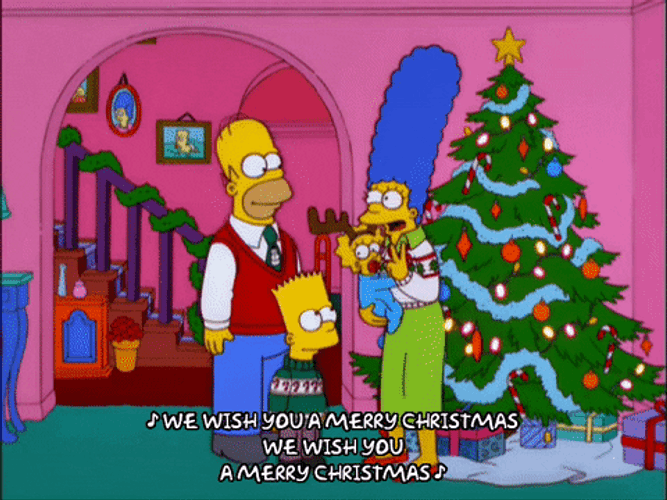 The Simpson Family Religious Merry Christmas GIF