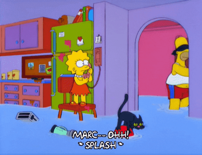 The Simpson Home Sink In The Flooding GIF