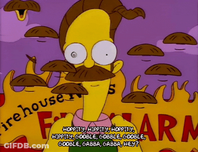 The Simpson Ned Flanders Tripping GIF