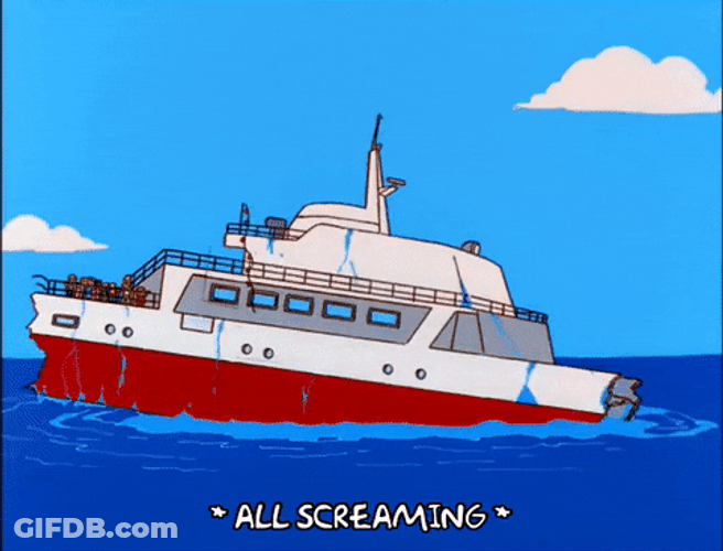 The Simpsons All Screaming Titanic Sinking GIF