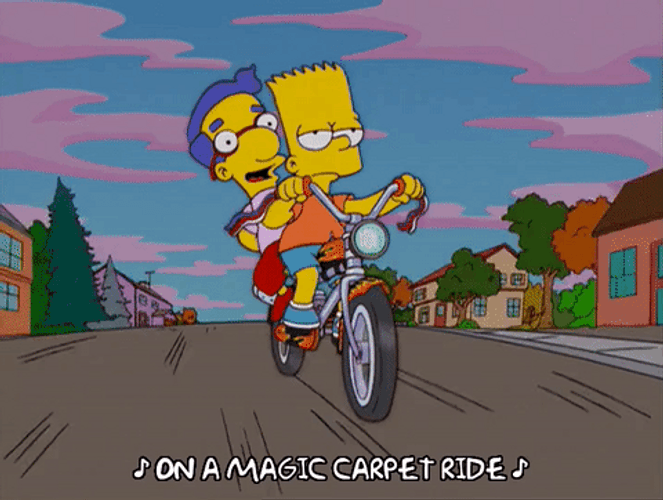 The Simpsons Bart And Van Houten Riding Bike GIF