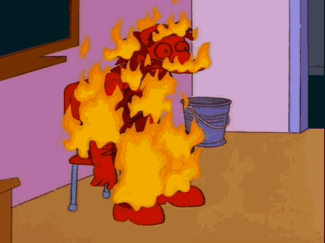 The Simpsons Caught On Fire GIF