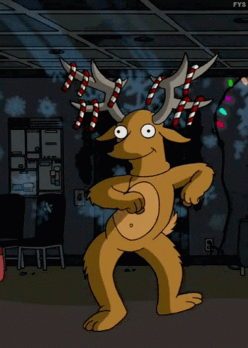 The Simpsons Dancing Reindeer GIF