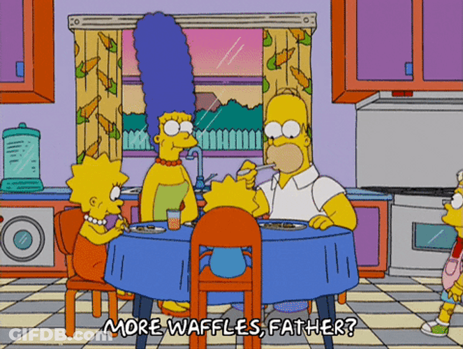 The Simpsons Family Eating Waffles GIF