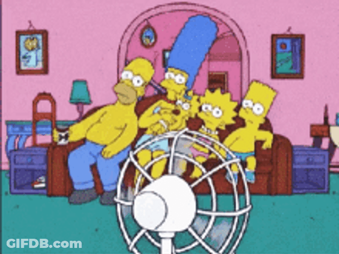 The Simpsons Family Electric Fan GIF