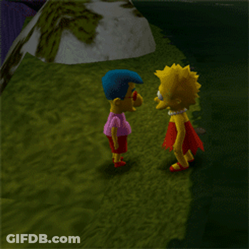 The Simpsons Fighting Bye Bye GIF