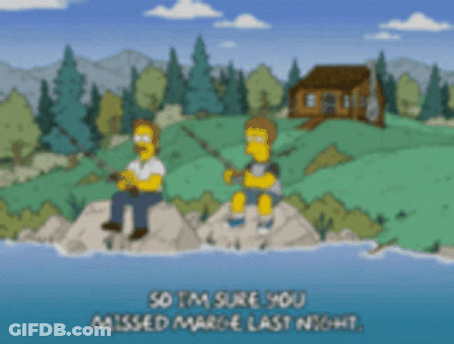 The Simpsons Funny Fishing GIF
