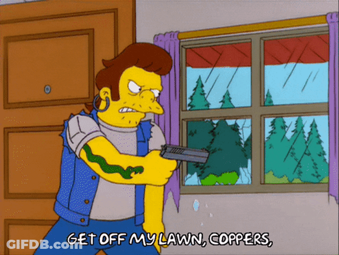The Simpsons Get Off My Lawn GIF