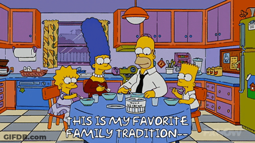 The Simpsons Having Family Dinner GIF