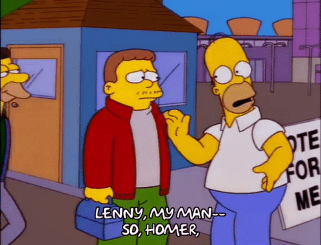 The Simpsons Homer Lenny My Man GIF