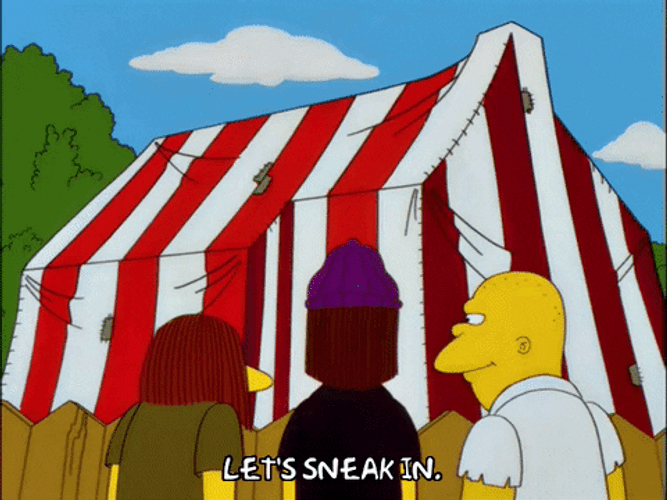 The Simpsons Jimbo Kearney And Dolph Sneaking In GIF