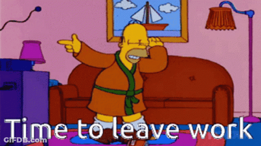 The Simpsons Leaving Work GIF