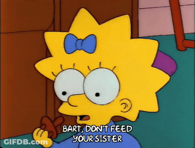 The Simpsons Maggie Holding Monopoly Money GIF