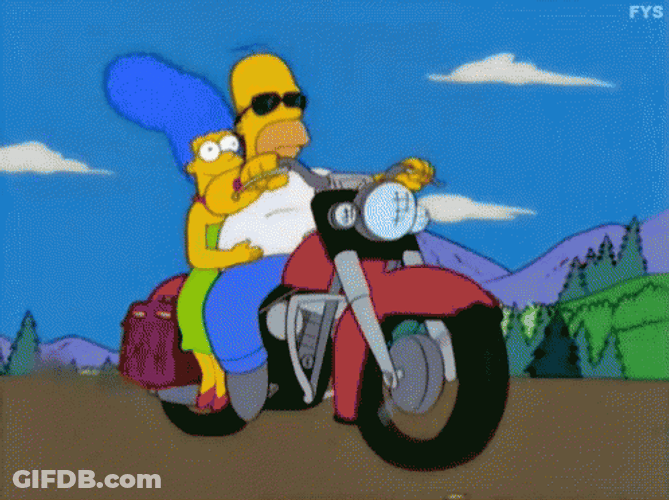 The Simpsons Marge And Homer Riding Bicycle GIF