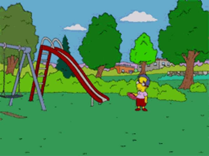 The Simpsons Milhouse Playing Frisbee GIF