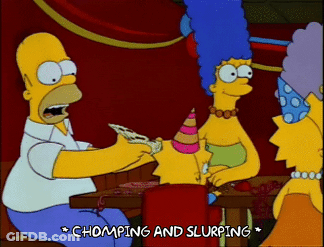 The Simpsons Pizza Party GIF