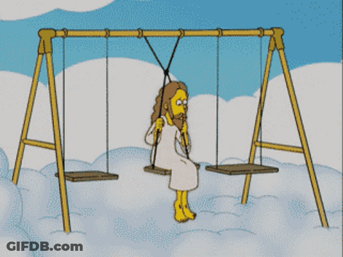 The Simpsons Playing In Heaven GIF