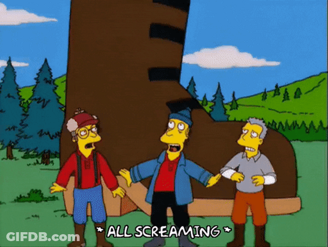 The Simpsons Screaming In The Flooding GIF
