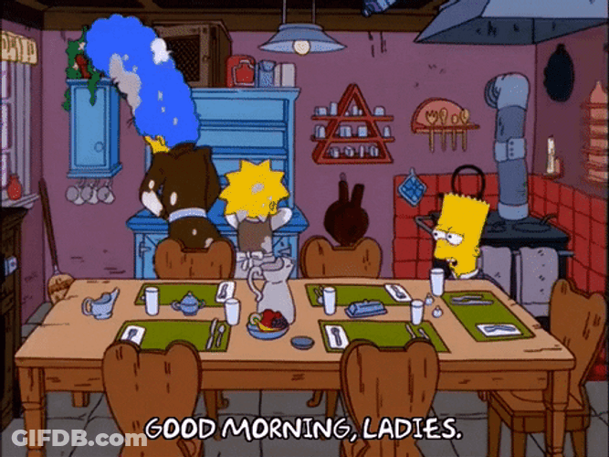 The Simpsons Sitcom Bart Good Morning Cartoon GIF