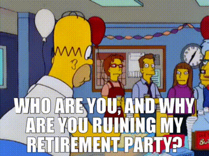 The Simpsons Sitcom Homer Simpson Ruining Retirement Party GIF