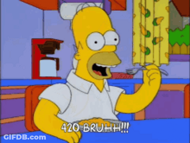 The Simpsons Sitcom Homer Simpsons Celebrating 420 GIF
