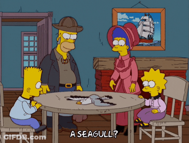 The Simpsons Sitcom Homer Take Home Seagull GIF