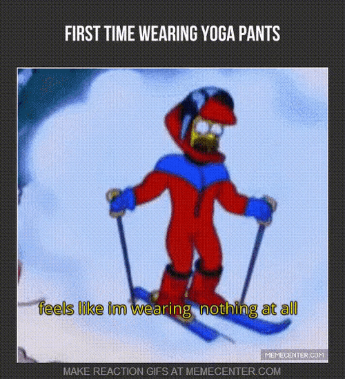 The Simpsons Sitcom Ned Flanders First Time Wearing Yoga Pants GIF
