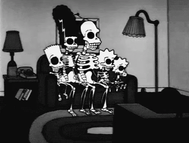 The Simpsons Skeleton Family GIF