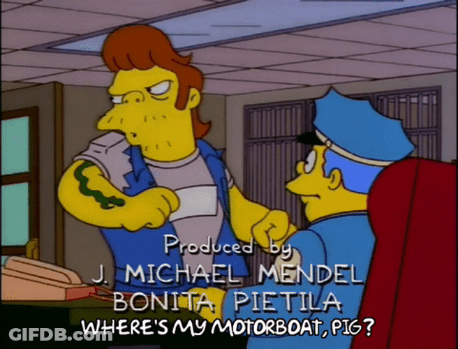 The Simpsons Snake Jailbird Motorboat GIF