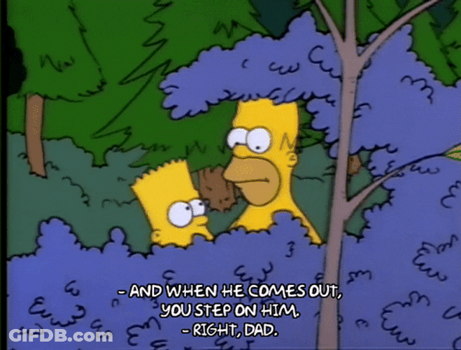 The Simpsons Talking Behind The Bush GIF