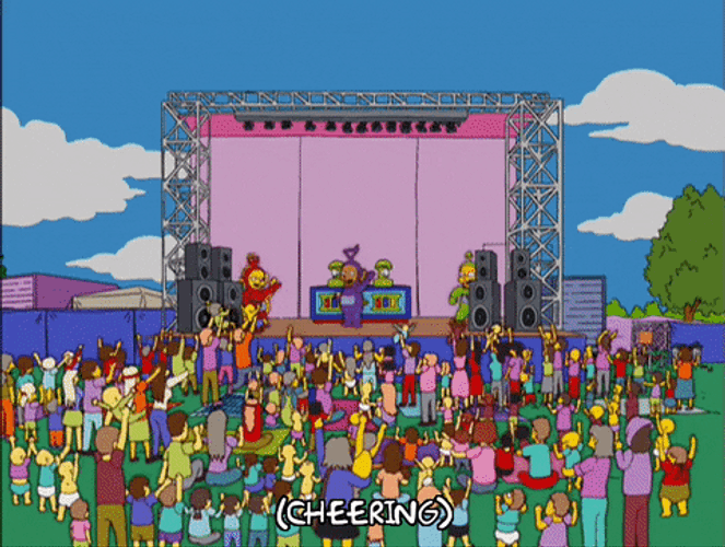 The Simpsons Teletubbies Cartoon Concert GIF
