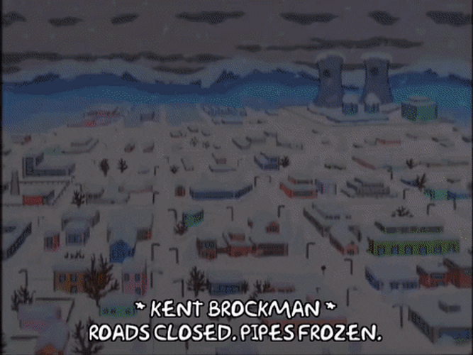 The Simpsons Town Experiencing Bomb Cyclone GIF