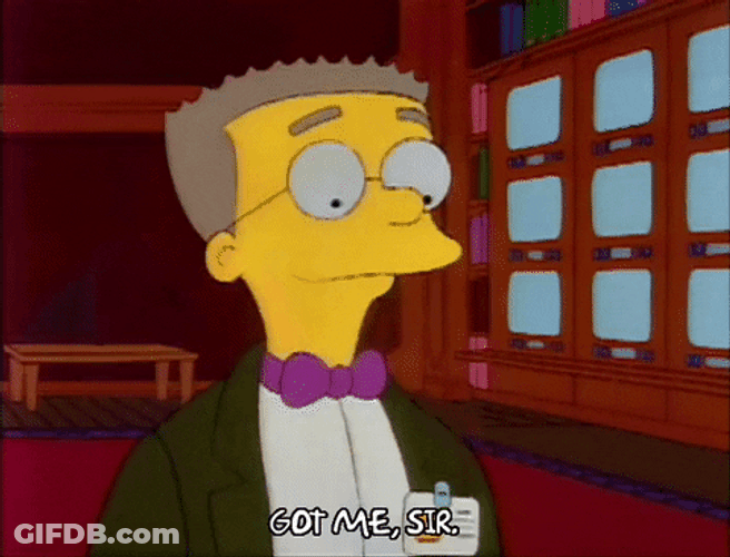 The Simpsons Waylon Smithers Snickering GIF