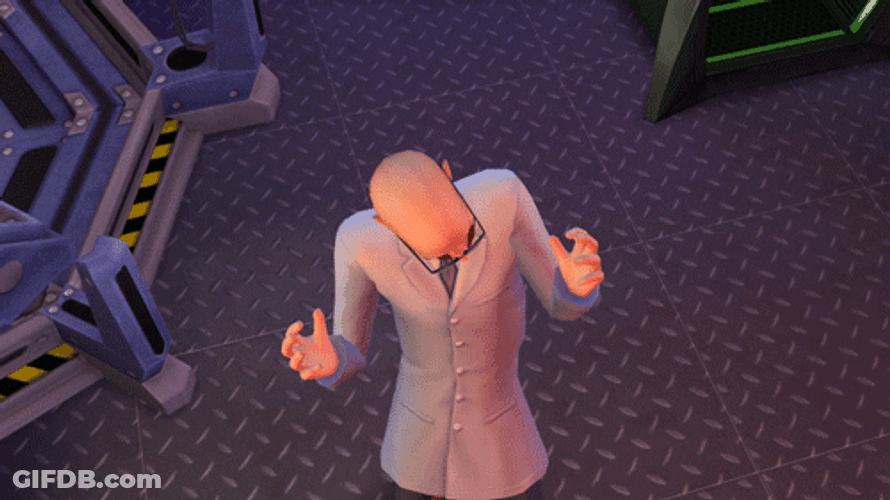 The Sims Scientist Laughing GIF