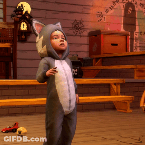 The Sims Wolf Outfit Kid Howl GIF