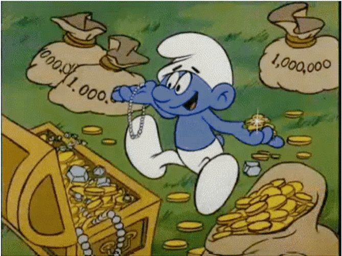 The Smurf Rich In Treasure GIF