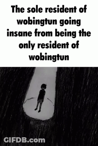 The Sole Resident Of Wobington Going Insane From Being The Only Resident Of Wobingtun GIF