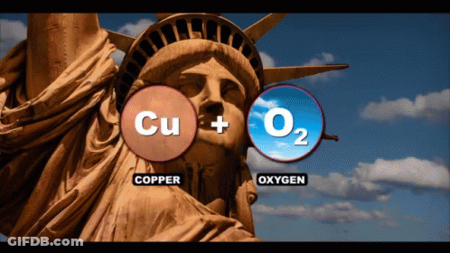 The Statue Of Liberty Has Copper And Oxygen Written On It GIF