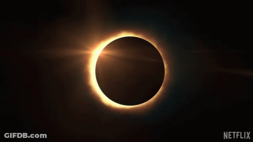 The Sun Is Partially Obscured By The Moon During A Partial Eclipse GIF