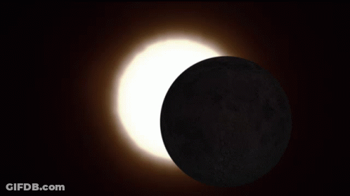 The Sun Is Partially Obscured By The Moon During A Solar Eclipse GIF