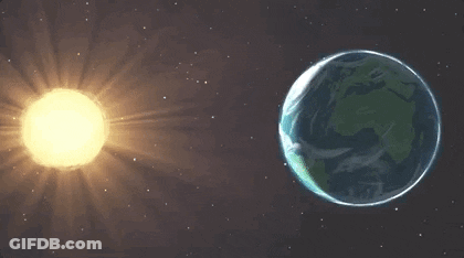 The Sun Is Shining Brightly Behind The Earth GIF