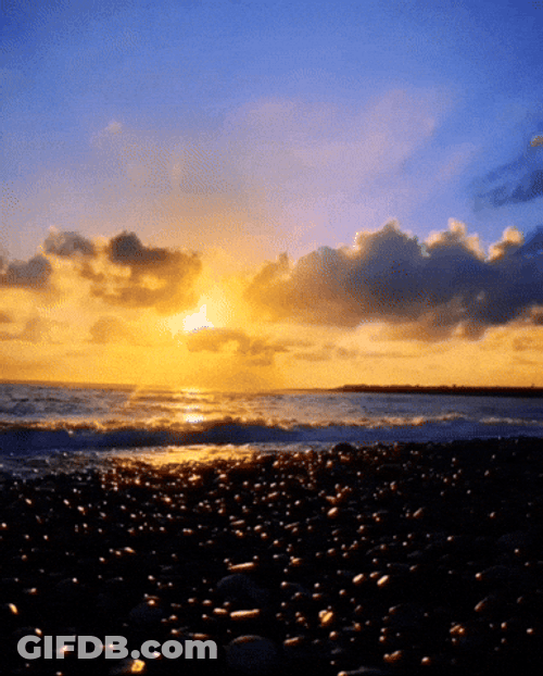 The Sunset And Blue Wave GIF