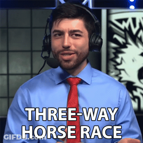 The Three Way Horse Race Day GIF