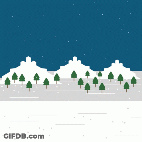 The Three Wise Men Are Standing In The Snow With A Comet In The Background GIF