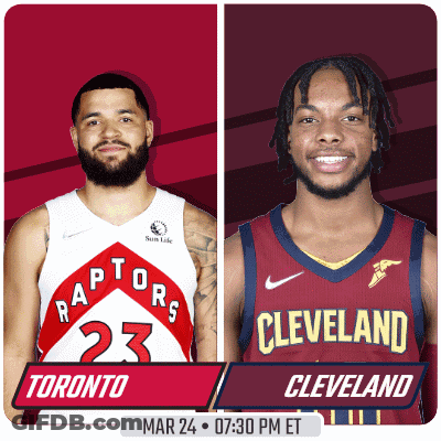 The Toronto Raptors And Cleveland Cavaliers Are Playing On March 24 GIF