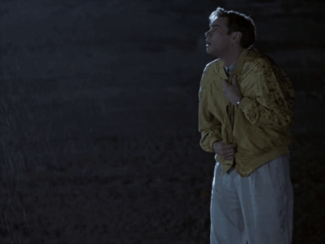 The Truman Show Truman Burbank Running Rain GIF